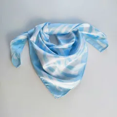 Halstuch Zebramuster quadratisch Schal Bandana Tuch - icy blue wei�