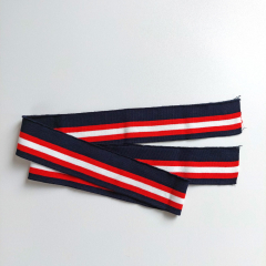 Fertigb�ndchen Streifen College Style, rot cremewei� dunkelblau