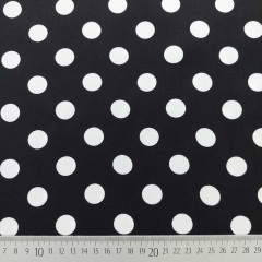 Viskose Twill Stoff Punkte Schwarz wei� - Meterware