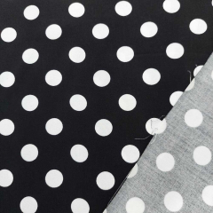 Viskose Twill Stoff Punkte Schwarz wei� - Meterware