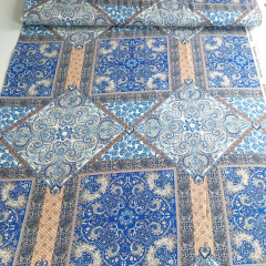 Viskose Stoff Patchwork Paisley Webware – Blau mit Aprikot