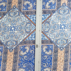 Viskose Stoff Patchwork Paisley Webware – Blau mit Aprikot