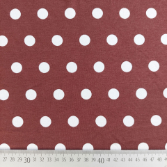 Viskosejersey Punkte 1,5 cm, wei� kastanienbraun