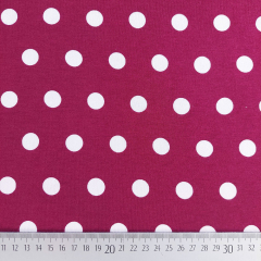 Viskosejersey Punkte 1,5 cm, wei� bordeaux
