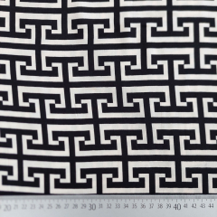 Viskosestoff Labyrinthmuster, Schwarz Hellbeige