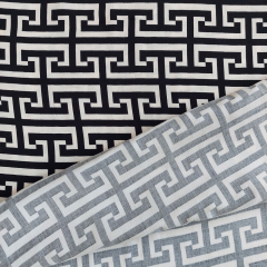 Viskosestoff Labyrinthmuster, Schwarz Hellbeige