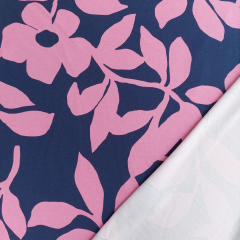 Punto di Roma Heavy Stretchjersey Blumen, rosa dunkelblau