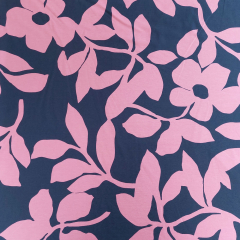 Punto di Roma Heavy Stretchjersey Blumen, rosa dunkelblau