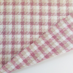 Jacquard Boucl� Karomuster Rosa-Beige