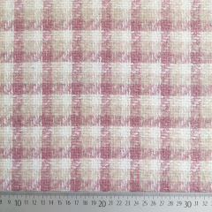 Jacquard Boucl� Karomuster Rosa-Beige