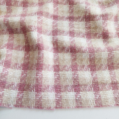 Jacquard Boucl� Karomuster Rosa-Beige
