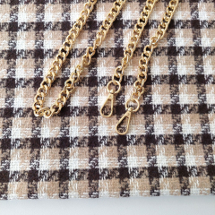 Jacquard Boucl� Karomuster Beige Dunkelbraun