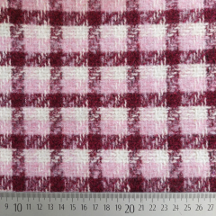 Jacquard Boucl�, Karomuster Rosa Burgundy