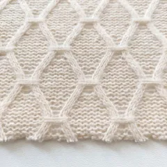 Strickstoff Gitternetzmuster Meterware, wollwei�