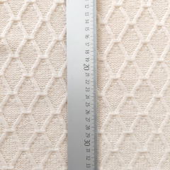 Strickstoff Gitternetzmuster Meterware, wollwei�