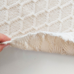 Strickstoff Gitternetzmuster Meterware, wollwei�