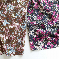 Viskose Stoff Blumen Druck Blusenstoff Webware, pink dunkelblau
