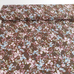 Viskose Stoff Blumen Druck Blusenstoff Webware, mauve blau dunkelbraun