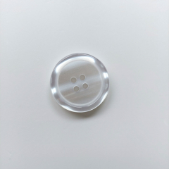 Knopf mit Rand rund 40/25,4 mm 4 L�cher zum Ann�hen, wei�
