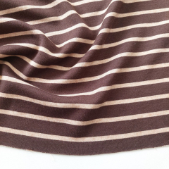 Strickstoff Doppelstrick Streifen – beige dunkelbraun