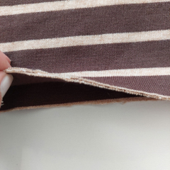 Strickstoff Doppelstrick Streifen – beige dunkelbraun