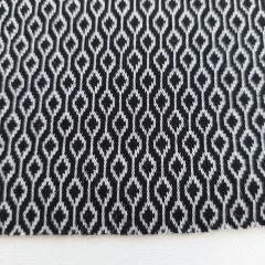 Strickstoff Jacquard Geometrisches Muster Schwarz Wei�