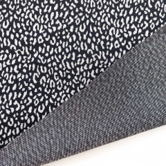 Strickstoff Leopardenmuster Schwarz Wei�