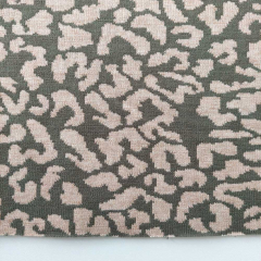 Doubleface Strickstoff Leopardenmuster Jacquard beige armygr�n
