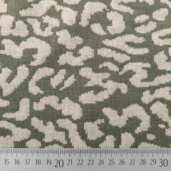 Doubleface Strickstoff Leopardenmuster Jacquard beige armygr�n