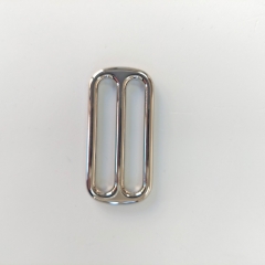 Gurtschnalle f�r Gurtband Metall hochgl�nzend 3,8 cm breit - silber
