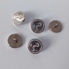 Ankerknopf 5er Set aus Metall in Silber 1,8 cm rund