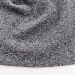 Boucl� Stoff Grau – Meterware f�r Jacken & M�ntel, 12% Wolle