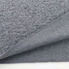 Boucl� Stoff Grau – Meterware f�r Jacken & M�ntel, 12% Wolle