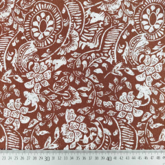 Viskose Borkenkrepp Stoff Blumen, Braun Wei�
