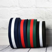 RESTSTCK 28 cm gestreiftes Webband 4 cm breit, rot grn