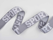 Gummiband Sport 32 mm breit, weiß grau