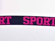 Gummiband Sport 32 mm breit, pink schwarz