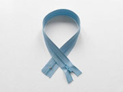 Reiverschluss 35 cm nicht teilbar, silber/hellblau