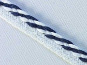 Paspelband geflochtener Zopf 10 mm, navy/wei�