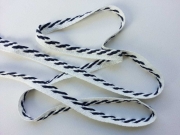 Paspelband geflochtener Zopf 10 mm, navy/wei�