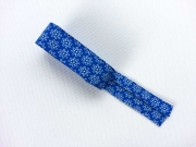 Schrägband 2m-Stück Streublümchen, royalblau