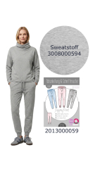 Sweat Stoff elastisch flauschige R�ckseite, hellgrau meliert