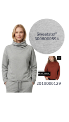 Sweat Stoff elastisch flauschige R�ckseite, hellgrau meliert