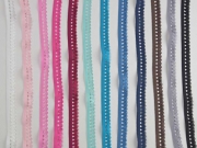 elastisches Band mit Rüschenrand 1.5 cm, jeansblau