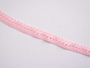 elastisches Band mit Rüschenrand 1.5 cm, rosa