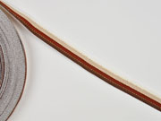 Ripsband gestreift Glitzer 16 mm, dunkelbraun rotbraun