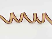 Ripsband Streifen 16 mm, bordeaux beige