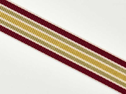 Ripsband Streifen 25 mm, bordeaux beige