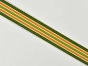 Ripsband Streifen 25 mm, grün ocker