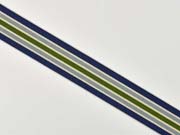 Ripsband Streifen 25 mm, navy grau grn